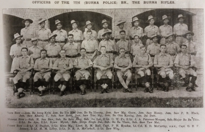 Officers and G.C.O.s of the 7th (Burma Police) Battalion, The Burma Rifles, 1941